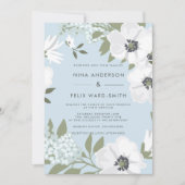  Anemone Blue Wedding Kaart (Voorkant)