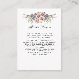 Anemone Blush Blauw Grijs BRUILOFT Details Routebe Informatiekaartje