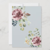 Anemone Blush | Blauw grijs Formele Botanische Bru Kaart (Achterkant)