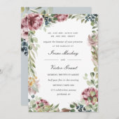 Anemone Blush | Blauw grijs Formele Botanische Bru Kaart (Voorkant / Achterkant)