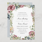 Anemone Blush Blue Grey Romantic Botanical Weddens Kaart (Voorkant / Achterkant)