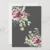 Anemone Blush | Donkergrijs formeel botanisch huwe Kaart (Achterkant)