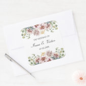 Anemone Blush Dusty palet bruiloft gepersonaliseer Vierkante Sticker (Envelop)