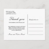 Anemone Blush Floral Chic Post BRUILOFT dank u Aankondigingskaart (Achterkant)