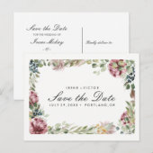 Anemone Blush | Floral Chic WEDDING bewaar de datu Aankondigingskaart (Voorkant / Achterkant)