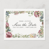 Anemone Blush | Floral Chic WEDDING bewaar de datu Aankondigingskaart (Voorkant)