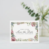 Anemone Blush | Floral Chic WEDDING bewaar de datu Aankondigingskaart (Staand voorkant)