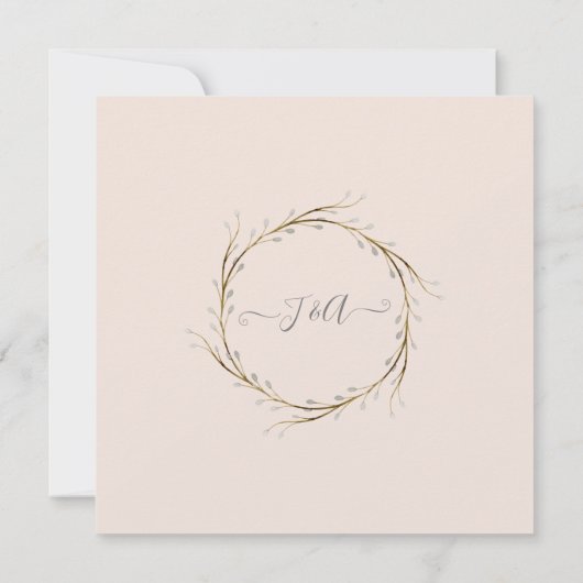 Anemone Blush Pink Greenery Kaart (Achterkant)