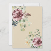 Anemone Blush | Roze formele botanische bruiloft Kaart (Achterkant)