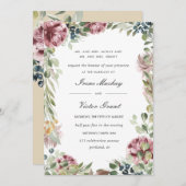 Anemone Blush | Roze formele botanische bruiloft Kaart (Voorkant / Achterkant)