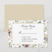 Anemone Blush Roze neutrale bloemen Bruiloft RSVP (Voorkant / Achterkant)