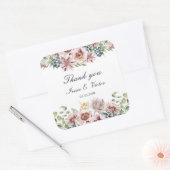 Anemone Blush Stof palet trouwdag bedankt Vierkante Sticker (Envelop)