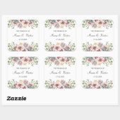 Anemone Blush Stofpalet bruiloft gepersonaliseerd Vierkante Sticker (Vel)