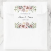 Anemone Blush Stofpalet bruiloft gepersonaliseerd Vierkante Sticker (Tas)
