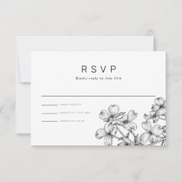 Anemone Boeket Bruiloft RSVP Kaartje