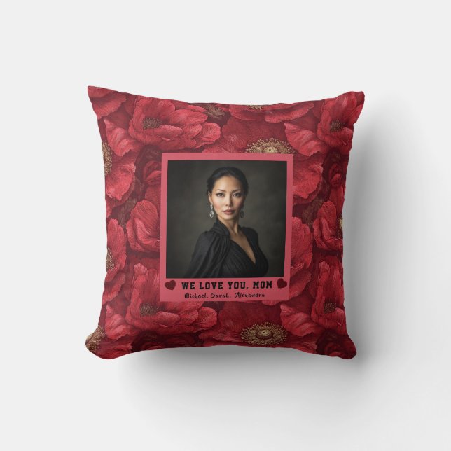 Anemone Boeket Trots Moeder Moeder Kust Decoratie Kussen (Voorkant)