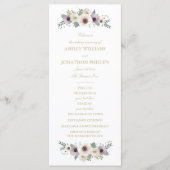 Anemone Boeket Trouwprogramma Programmakaart (Voorkant)