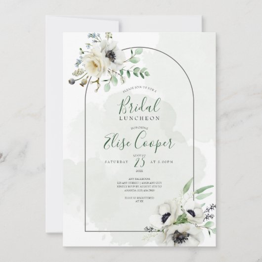 Anemone Bouquet Arch Vrijgezellenfeest Kaart (Voorkant)