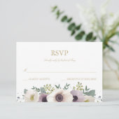 Anemone Bouquet RSVP-kaart RSVP Kaartje (Staand voorkant)