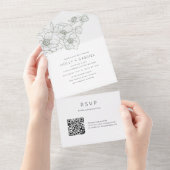 Anemone Bouquet trouwt in één uitnodiging (Afscheurbaar)