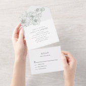 Anemone Bouquet trouwt in één uitnodiging (Afscheurbaar)