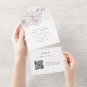 Anemone Bouquet trouwt in één uitnodiging (Afscheurbaar)