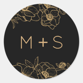 Anemone Bouquet Wedding Classic Round Sticker