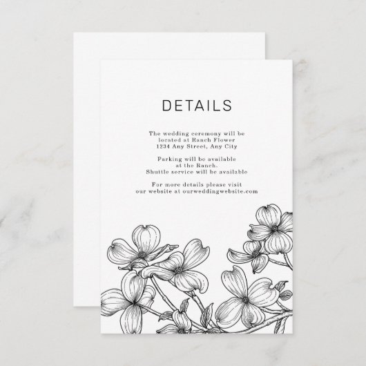 Anemone Bouquet Wedding Enclosure Kaart (Voorkant / Achterkant)