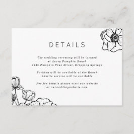 Anemone Bouquet Wedding Informatiekaartje
