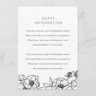 Anemone Bouquet Wedding Insert Informatiekaartje