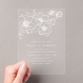 Anemone Bouquet Wedding Invitation Acryl Uitnodigingen (Insitu (Draagbaar))