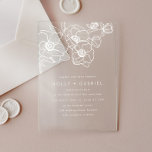 Anemone Bouquet Wedding Invitation Acryl Uitnodigingen<br><div class="desc">Een elegante en moderne kunststijl florale schets van anemonbloemen ontworpen door Shelby Allison.</div>
