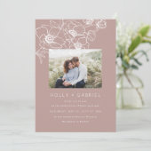 Anemone Bouquet Wedding Invitation Kaart (Staand voorkant)