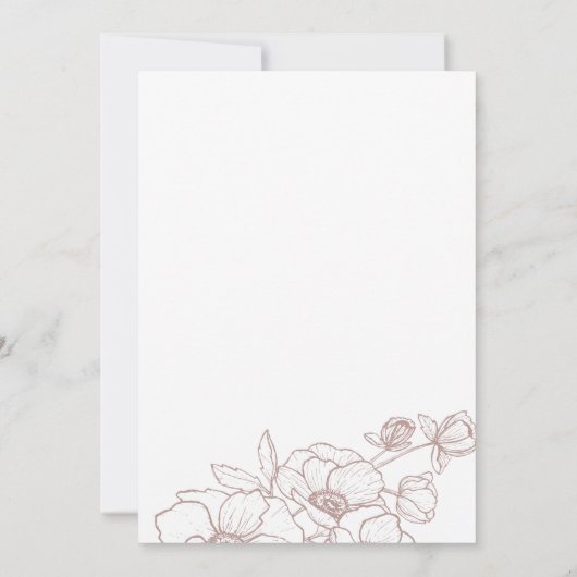 Anemone Bouquet Wedding Invitation Kaart (Achterkant)