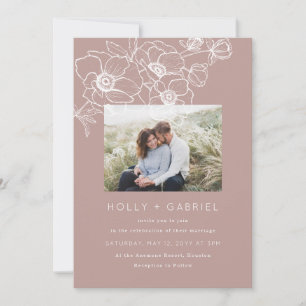 Anemone Bouquet Wedding Invitation Kaart