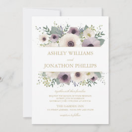 Anemone Bouquet Wedding Invitation Kaart