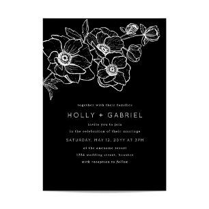Anemone Bouquet Wedding Invitation Kaart