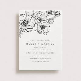 Anemone Bouquet Wedding Invitation Kaart