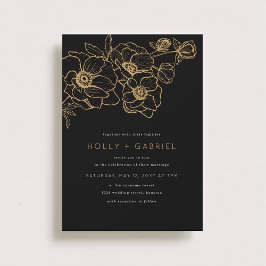 Anemone Bouquet Wedding Invitation Kaart