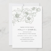 Anemone Bouquet Wedding Invitation Kaart (Voorkant)