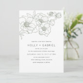 Anemone Bouquet Wedding Invitation Kaart (Staand voorkant)