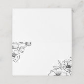 Anemone Bouquet Wedding Plaatskaartje (Buitenkant ongevouwen)