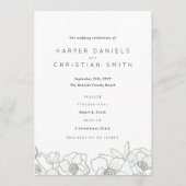 Anemone Bouquet Wedding Programmakaart (Voorkant)