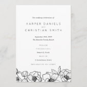 Anemone Bouquet Wedding Programmakaart (Voorkant)