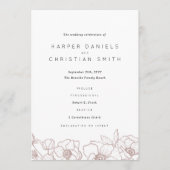 Anemone Bouquet Wedding Programmakaart (Voorkant)