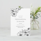 Anemone Bouquet Wedding Rehearsal Dinner Kaart (Staand voorkant)