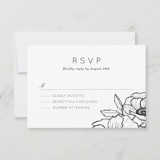 Anemone Bouquet Wedding RSVP (Voorkant)