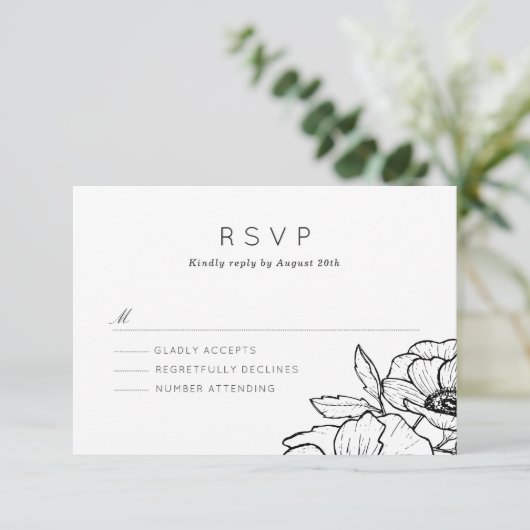 Anemone Bouquet Wedding RSVP (Staand voorkant)