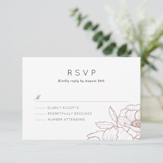 Anemone Bouquet Wedding RSVP (Staand voorkant)