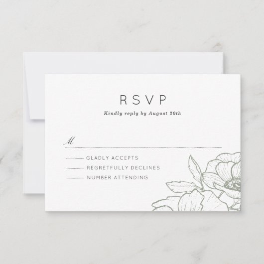 Anemone Bouquet Wedding RSVP (Voorkant)